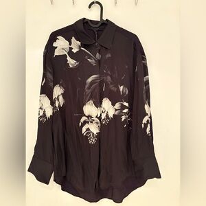 AllSaints Bernie Kosumoso Women’s Shirt - oversized floral button down WITH TAGS